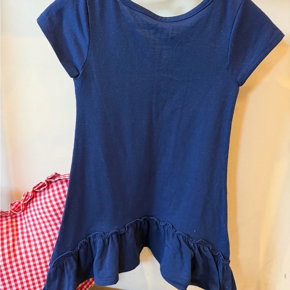 AMERICANA Faded Glory Girls Short Sleeve Shirt Dress Top Size XS